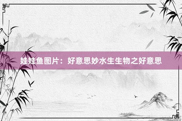 娃娃鱼图片：好意思妙水生生物之好意思